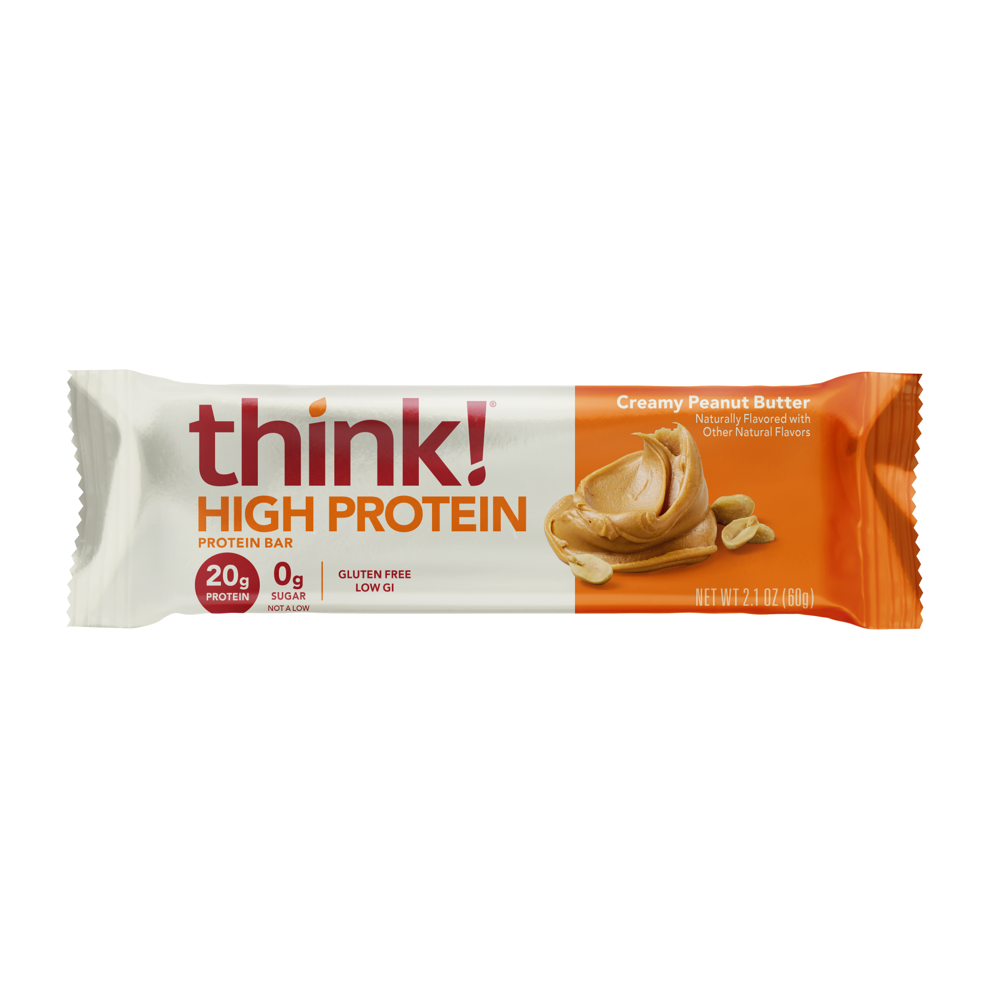 think! High Protein Bar, Creamy Peanut Butter - 20g Protein | think!